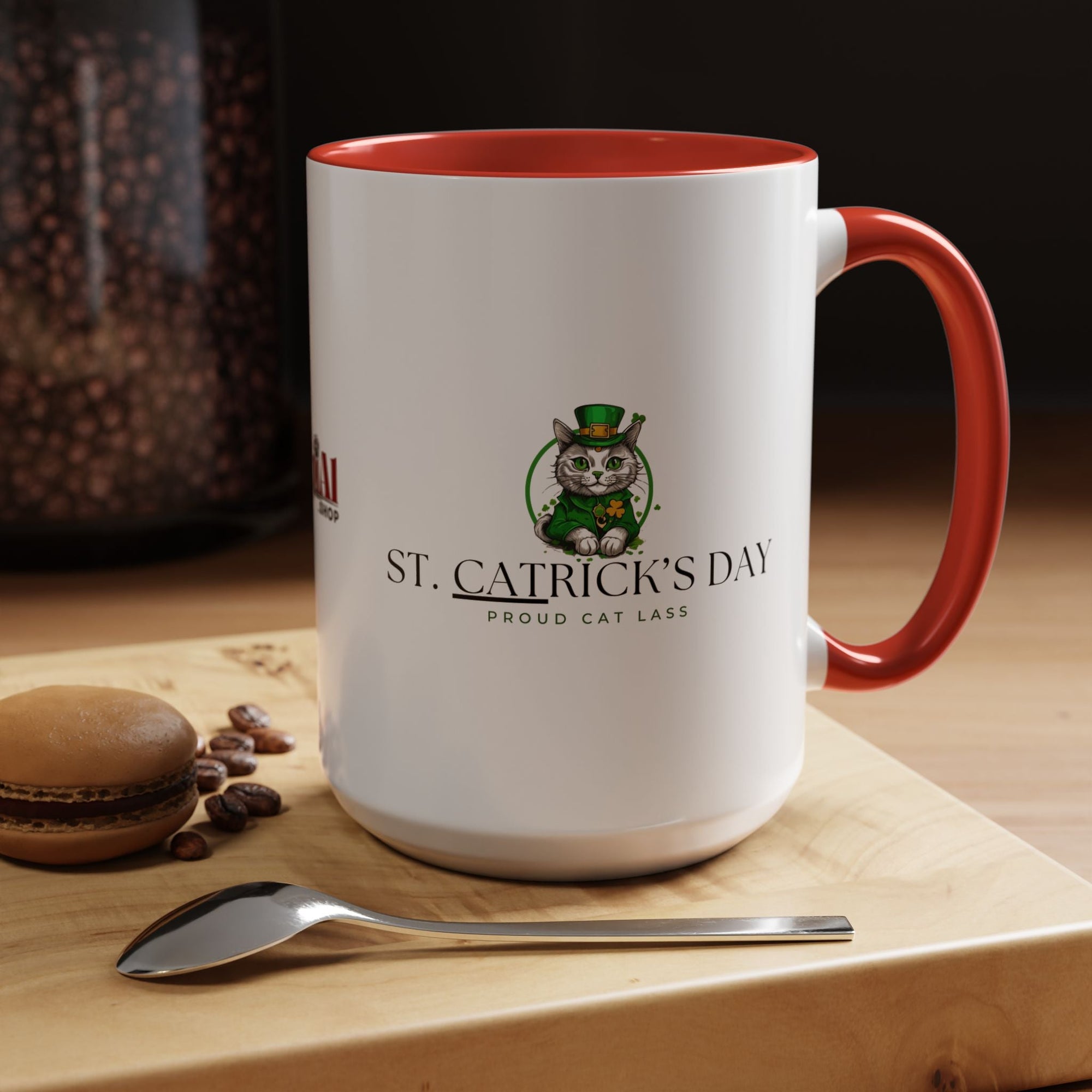 St. Patrick's Day Cat Coffee Mug - Drinkware, Coffee Mugs - EpiAl's Shop