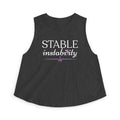 Stable Instability Epilepsy Awareness Crop Tank – Purple Ribbon Minimalist Crop Top - Clothing, Women, T-Shirts, Cropped - EpiAl's Shop