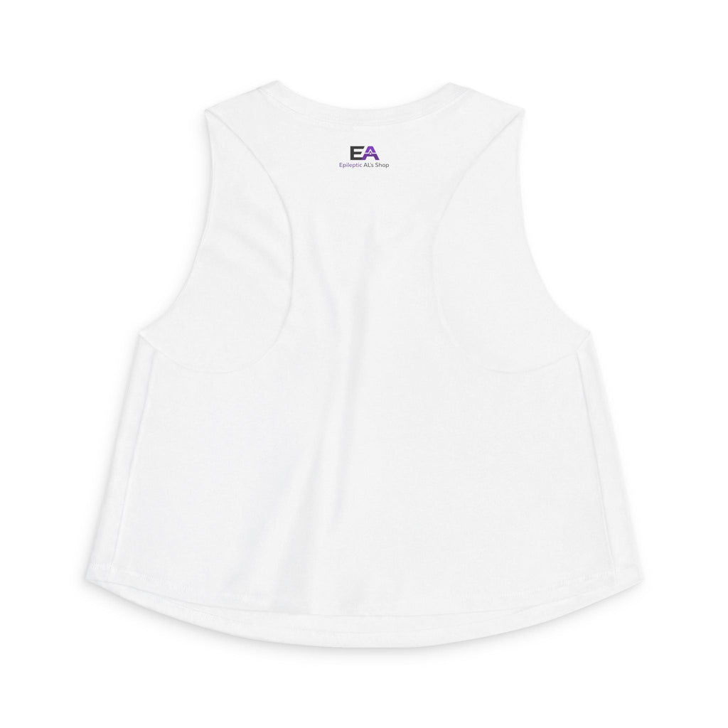 Stable Instability Epilepsy Awareness Crop Tank – Purple Ribbon Minimalist Crop Top - Clothing, Women, T-Shirts, Cropped - EpiAl's Shop