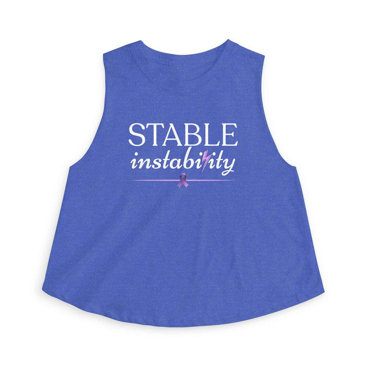 Stable Instability Epilepsy Awareness Crop Tank – Purple Ribbon Minimalist Crop Top - Clothing, Women, T-Shirts, Cropped - EpiAl's Shop