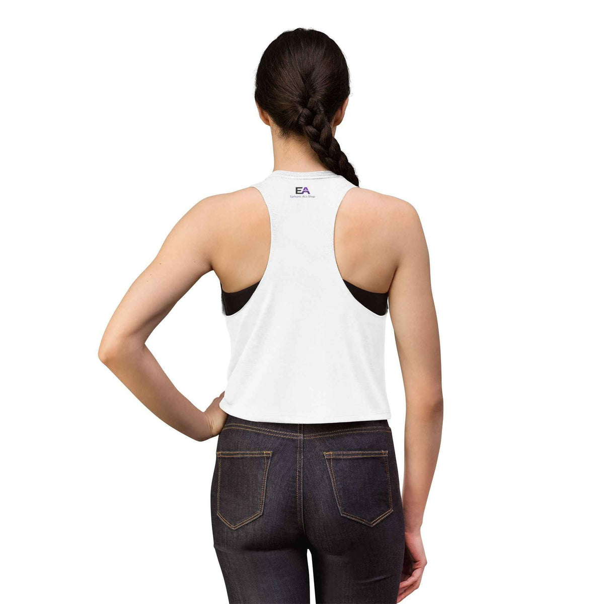 Stable Instability Epilepsy Awareness Crop Tank – Purple Ribbon Minimalist Crop Top - Clothing, Women, T-Shirts, Cropped - EpiAl's Shop