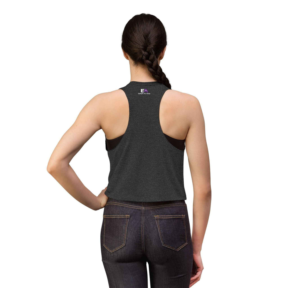 Stable Instability Epilepsy Awareness Crop Tank – Purple Ribbon Minimalist Crop Top - Clothing, Women, T-Shirts, Cropped - EpiAl's Shop