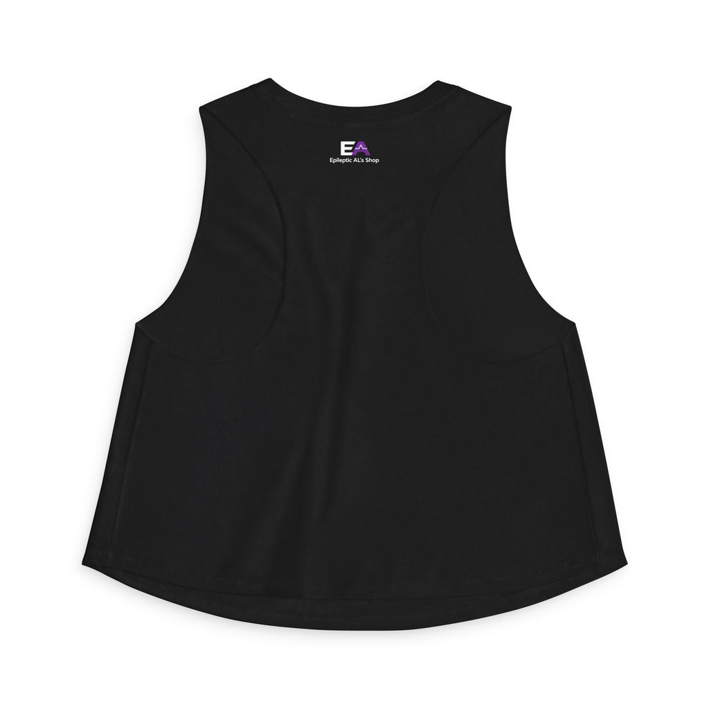 Stable Instability Epilepsy Awareness Crop Tank – Purple Ribbon Minimalist Crop Top - Clothing, Women, T-Shirts, Cropped - EpiAl's Shop