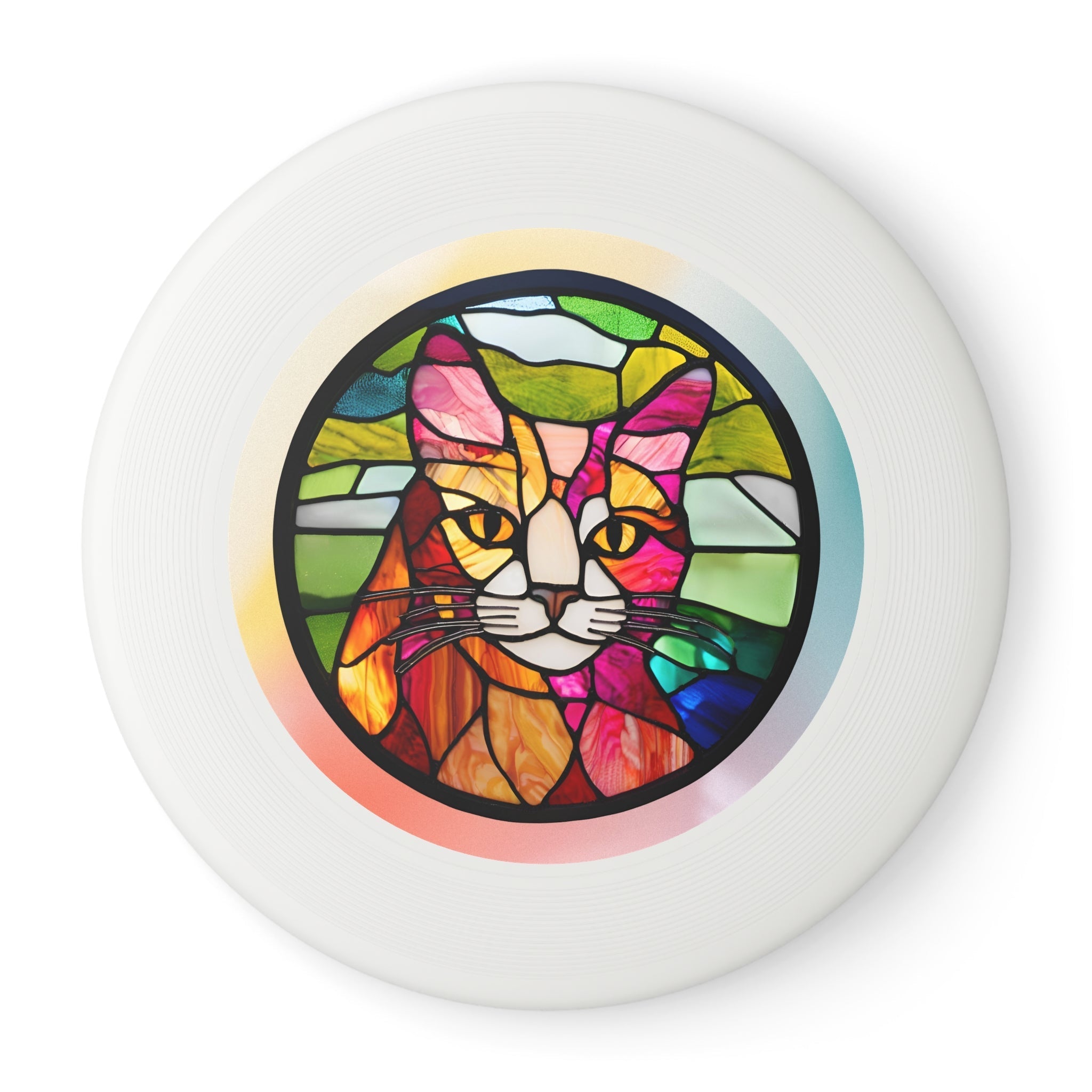 Stained Glass Cat Frisbee - Colorful Outdoor Fun for Cat Lovers - Toys & Games, Flying Disc - EpiAl's Shop