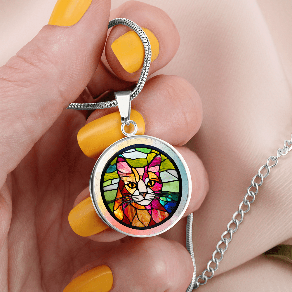 Stained Glass Kitty Necklace - Jewelry, Necklaces - EpiAl's Shop