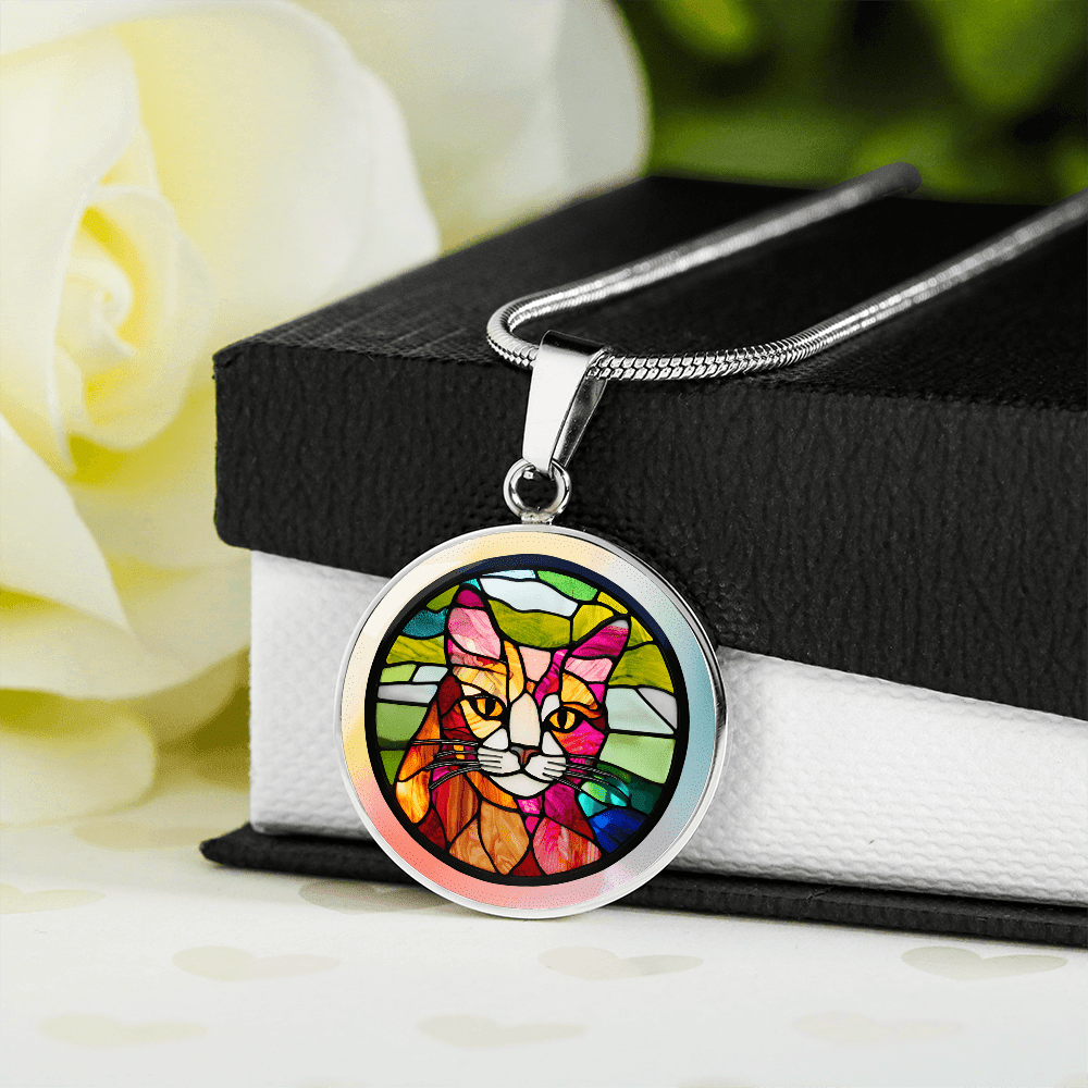 Stained Glass Kitty Necklace - Jewelry, Necklaces - EpiAl's Shop