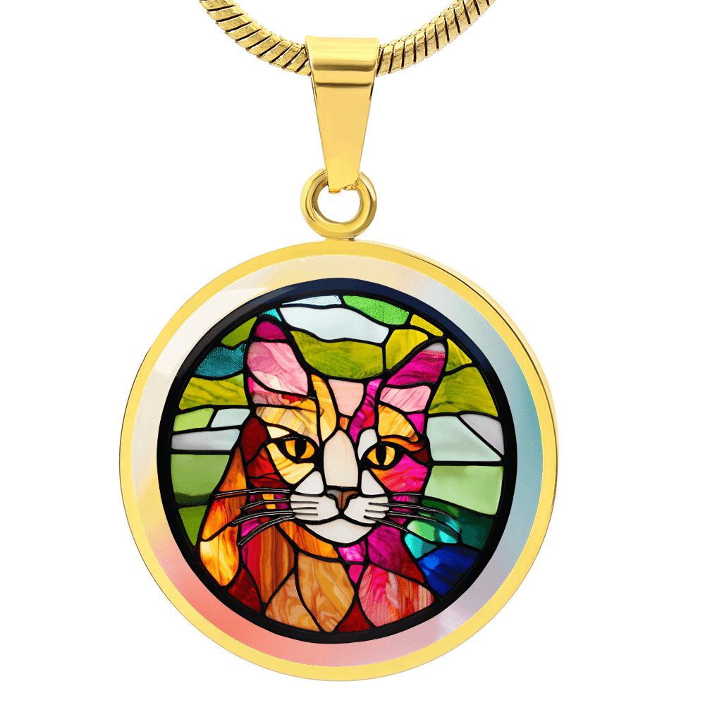 Stained Glass Kitty Necklace - Jewelry, Necklaces - EpiAl's Shop