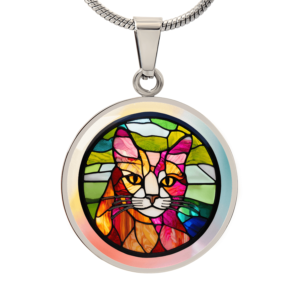 Stained Glass Kitty Necklace - Jewelry, Necklaces - EpiAl's Shop