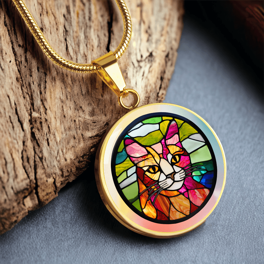 Stained Glass Kitty Necklace - Jewelry, Necklaces - EpiAl's Shop