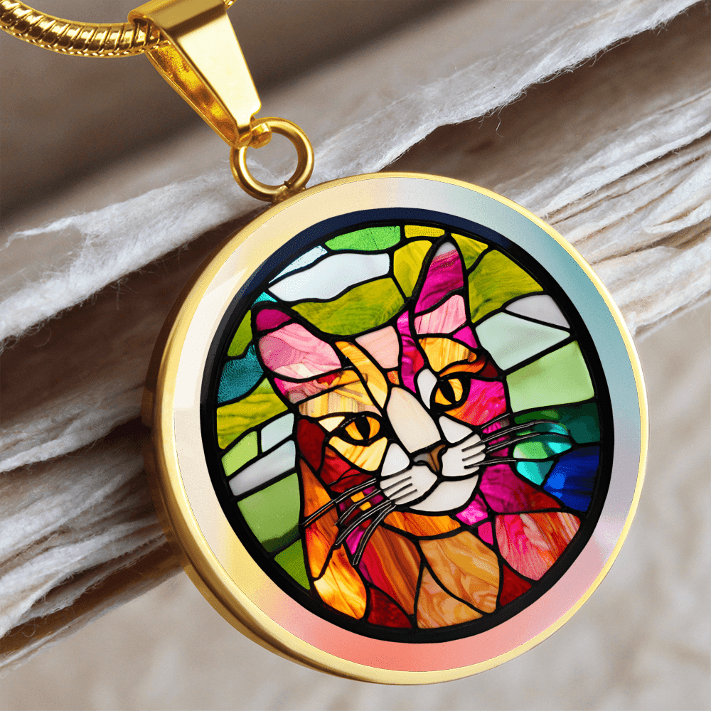 Stained Glass Kitty Necklace - Jewelry, Necklaces - EpiAl's Shop