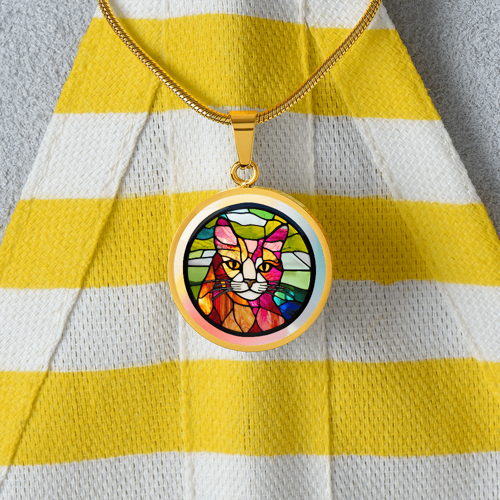 Stained Glass Kitty Necklace - Jewelry, Necklaces - EpiAl's Shop