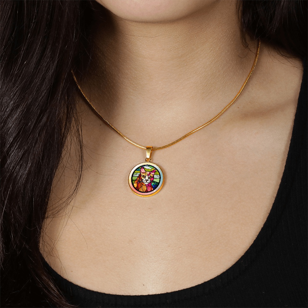 Stained Glass Kitty Necklace - Jewelry, Necklaces - EpiAl's Shop