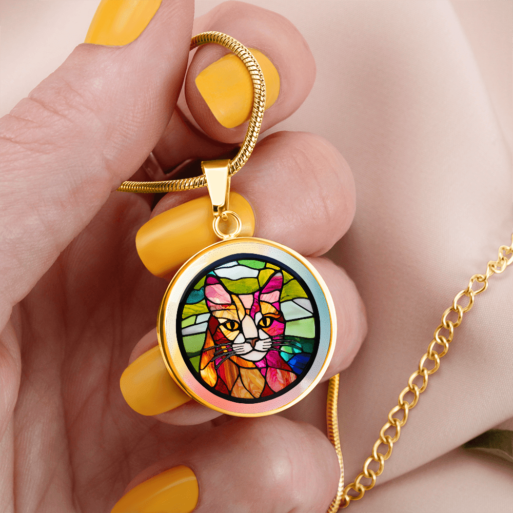 Stained Glass Kitty Necklace - Jewelry, Necklaces - EpiAl's Shop