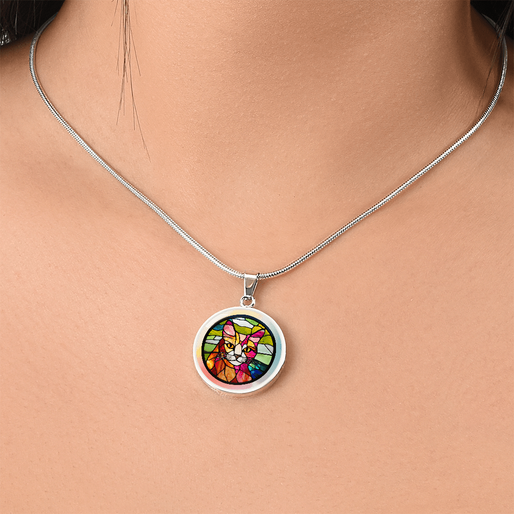 Stained Glass Kitty Necklace - Jewelry, Necklaces - EpiAl's Shop