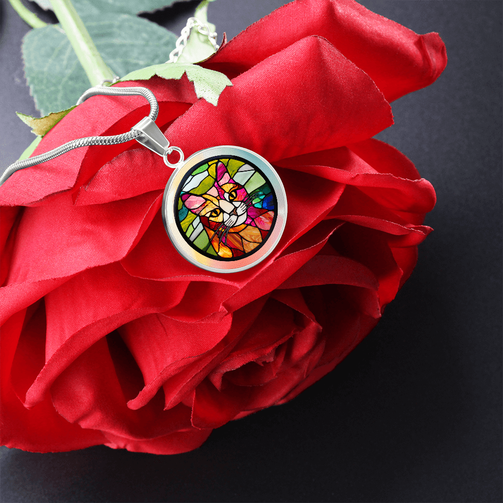 Stained Glass Kitty Necklace - Jewelry, Necklaces - EpiAl's Shop