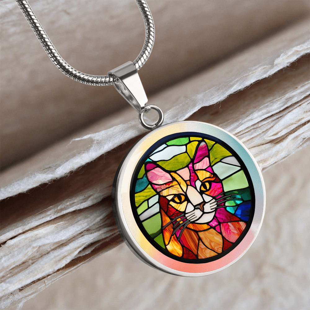 Stained Glass Kitty Necklace - Jewelry, Necklaces - EpiAl's Shop