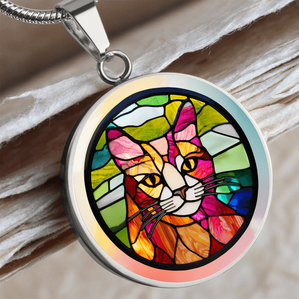 Stained Glass Kitty Necklace - Jewelry, Necklaces - EpiAl's Shop