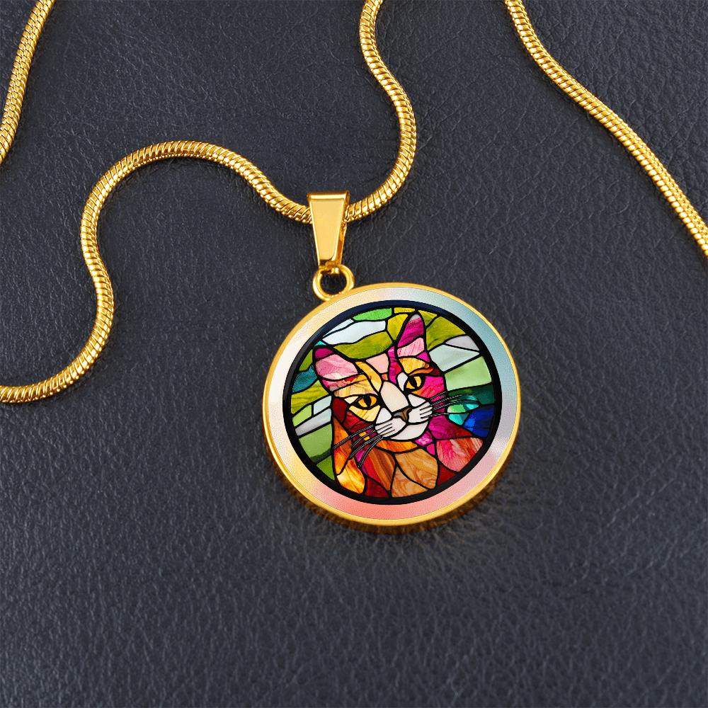 Stained Glass Kitty Necklace - Jewelry, Necklaces - EpiAl's Shop