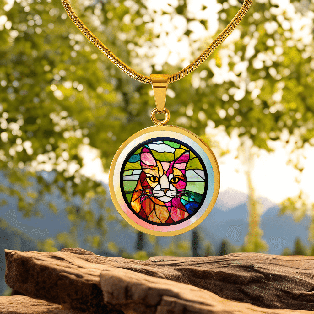 Stained Glass Kitty Necklace - Jewelry, Necklaces - EpiAl's Shop