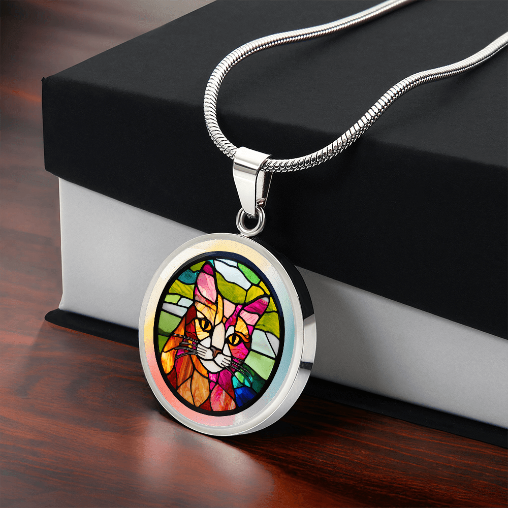 Stained Glass Kitty Necklace - Jewelry, Necklaces - EpiAl's Shop