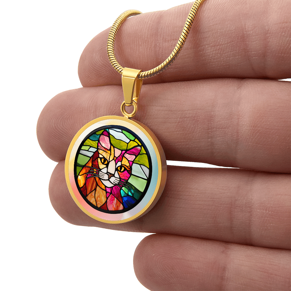 Stained Glass Kitty Necklace - Jewelry, Necklaces - EpiAl's Shop