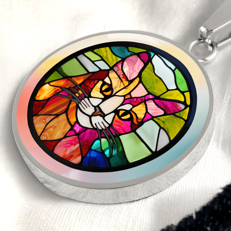 Stained Glass Kitty Necklace - Jewelry, Necklaces - EpiAl's Shop