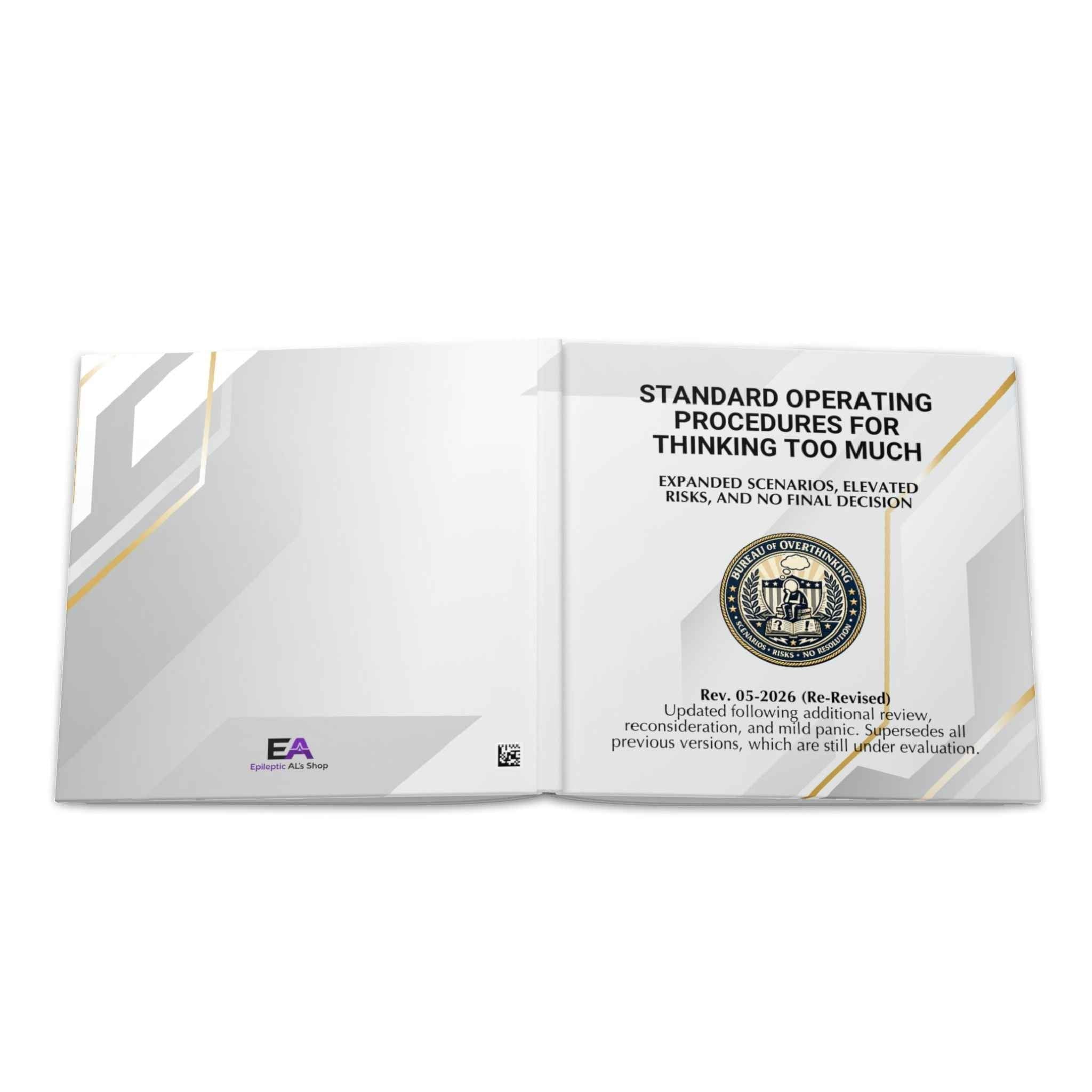 Standard Operating Procedures for Thinking Too Much - Hardcover Parody Manual - Books, Hardcover - EpiAl's Shop