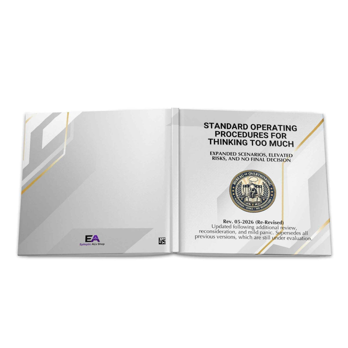Standard Operating Procedures for Thinking Too Much - Hardcover Parody Manual - Books, Hardcover - EpiAl's Shop