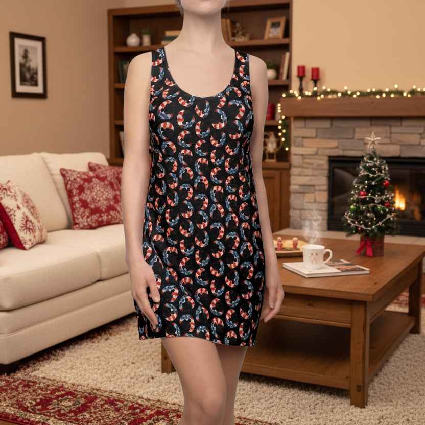 Stars & Stripes Crescent Racerback Dress – Patriotic Athletic Tank Dress - Clothing, Women, Dresses - EpiAl's Shop