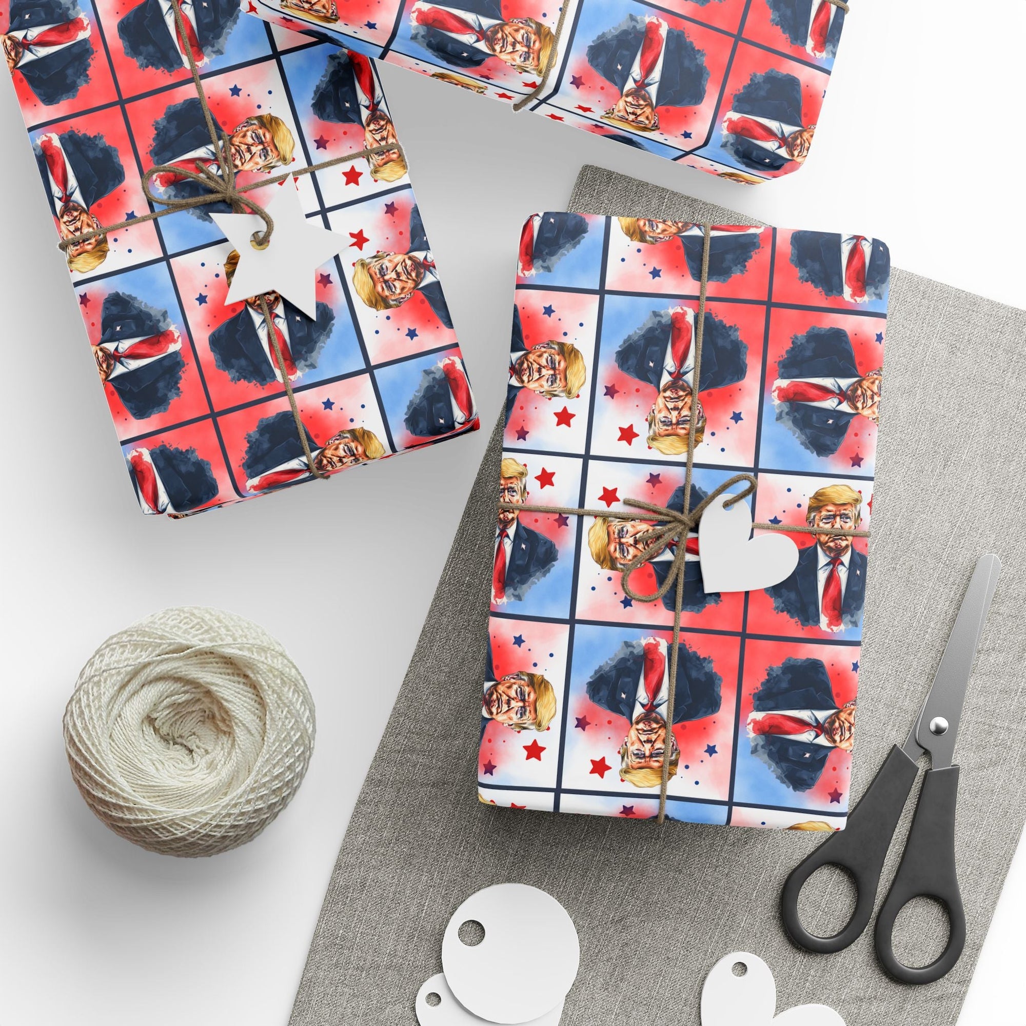 Stars & Trump Wrapping Paper, All Purpose - Paper Products, Gift Wrapping Paper - EpiAl's Shop