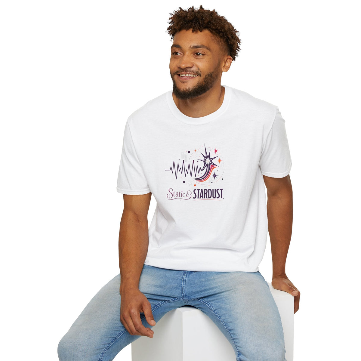 Static & Stardust Retro Epilepsy Awareness T-Shirt | Abstract Brainwave Tee - Clothing, Unisex, T-Shirts - EpiAl's Shop