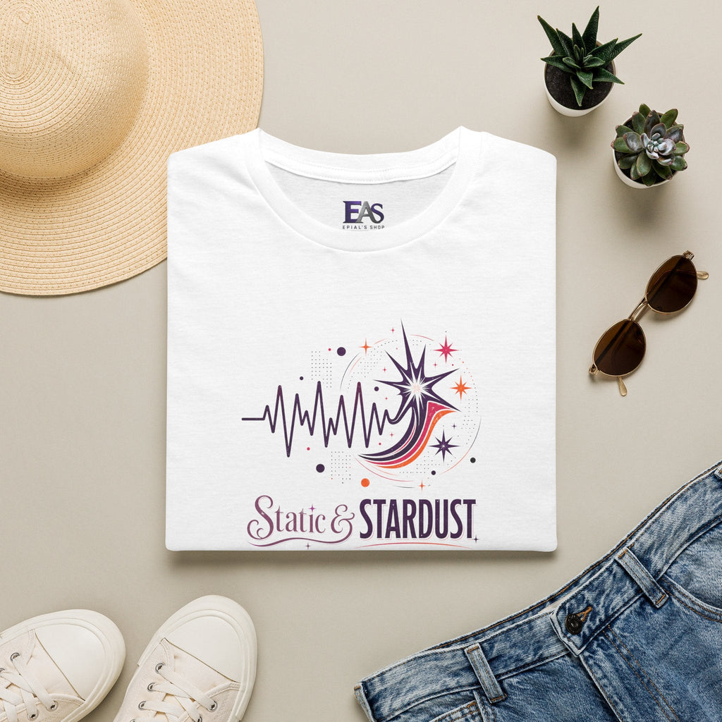 Static & Stardust Retro Epilepsy Awareness T-Shirt | Abstract Brainwave Tee - Clothing, Unisex, T-Shirts - EpiAl's Shop
