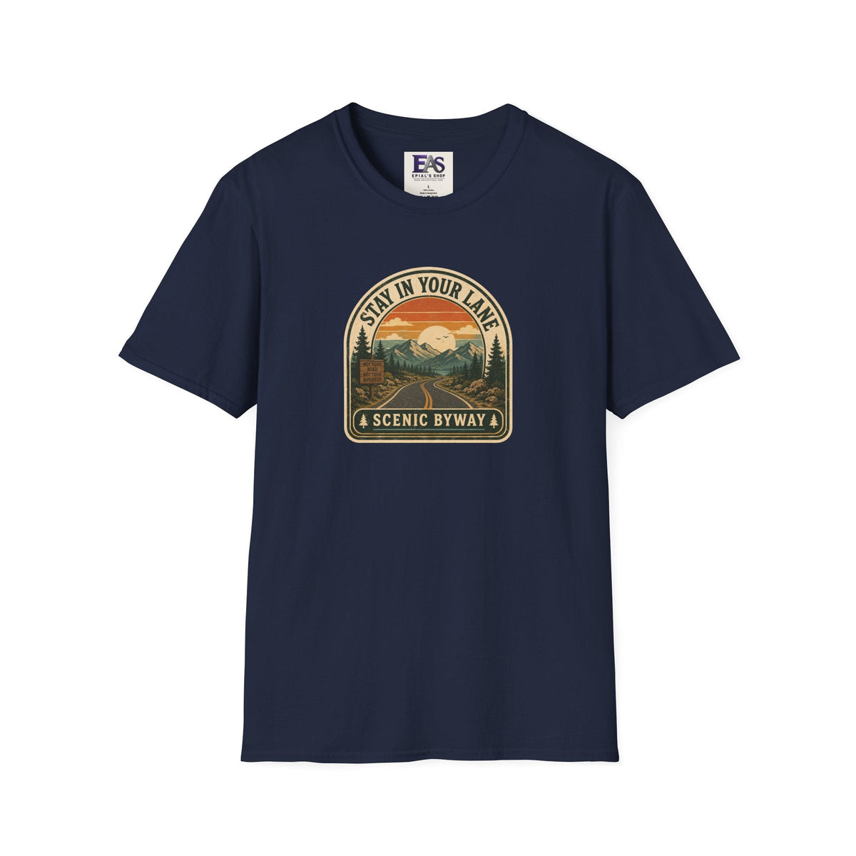 Stay in Your Lane Scenic Byway Unisex T-Shirt | Retro Road Trip Graphic Tee - Clothing, Unisex, T-Shirts - EpiAl's Shop