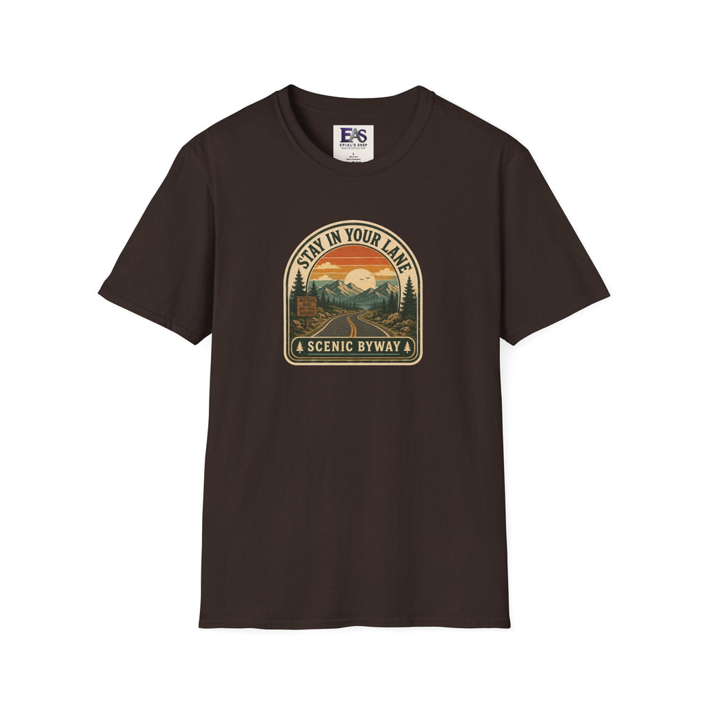 Stay in Your Lane Scenic Byway Unisex T-Shirt | Retro Road Trip Graphic Tee - Clothing, Unisex, T-Shirts - EpiAl's Shop