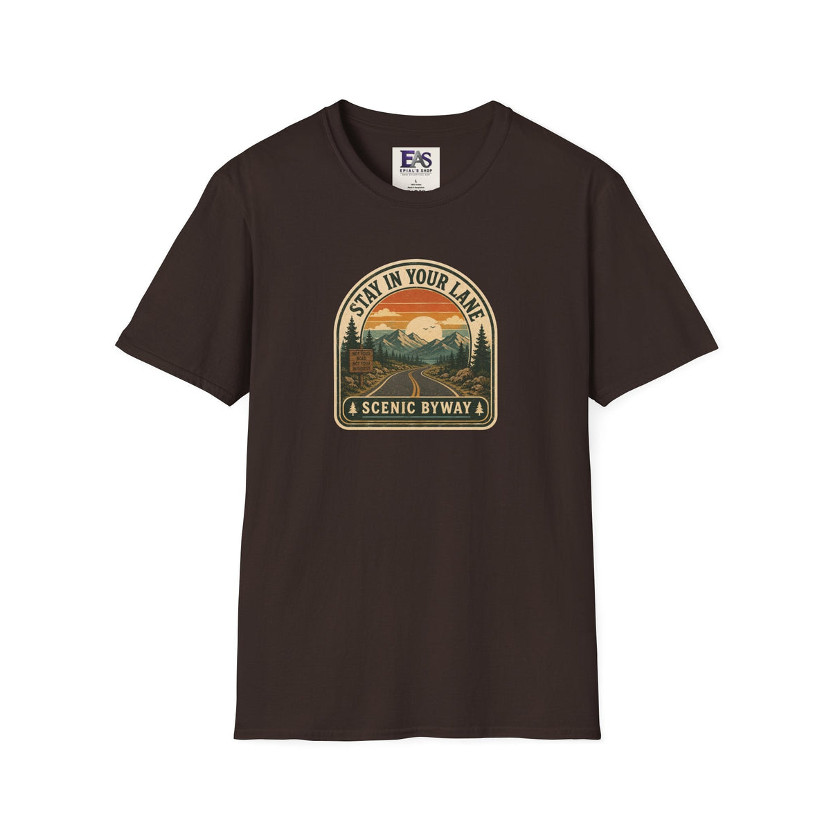 Stay in Your Lane Scenic Byway Unisex T-Shirt | Retro Road Trip Graphic Tee - Clothing, Unisex, T-Shirts - EpiAl's Shop