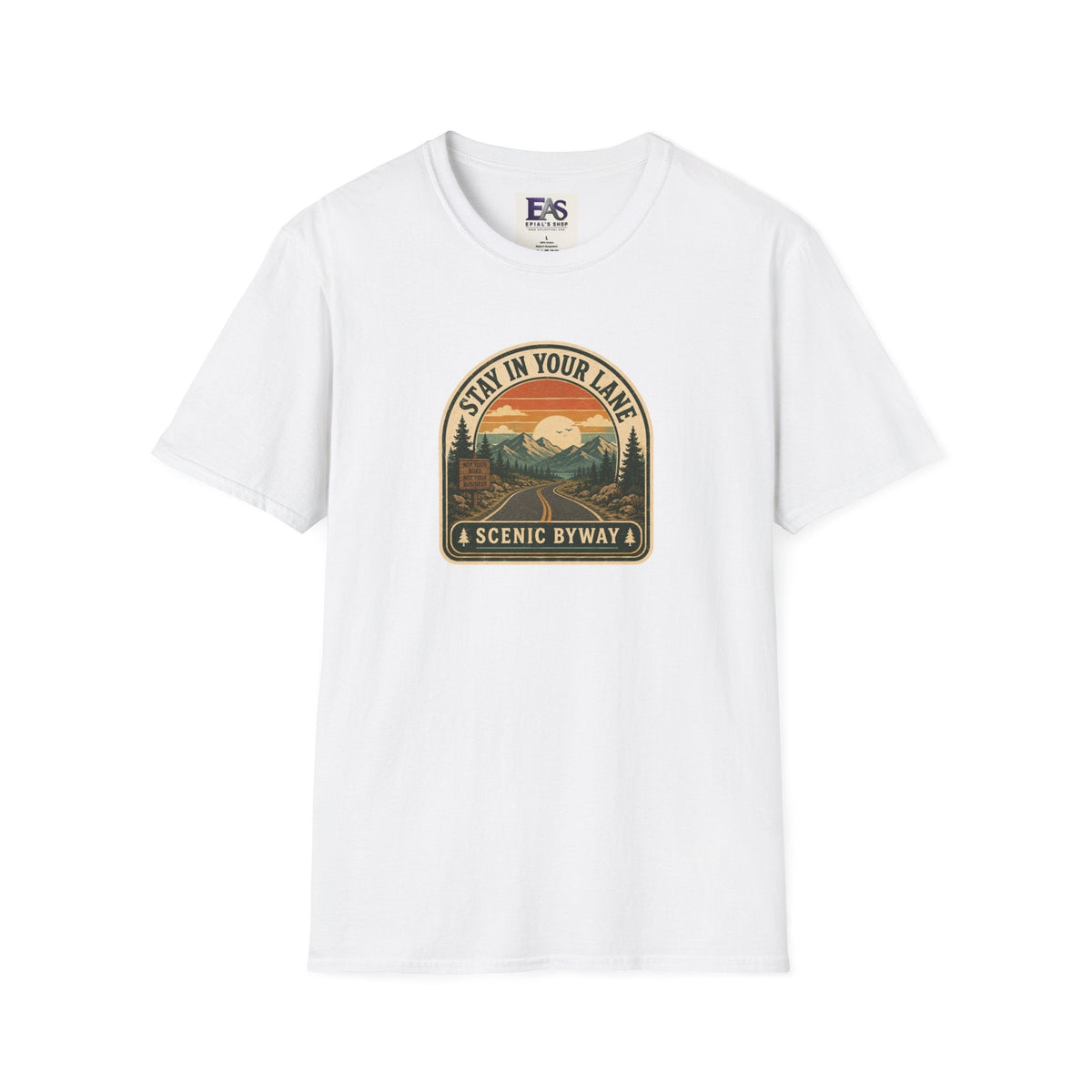 Stay in Your Lane Scenic Byway Unisex T-Shirt | Retro Road Trip Graphic Tee - Clothing, Unisex, T-Shirts - EpiAl's Shop