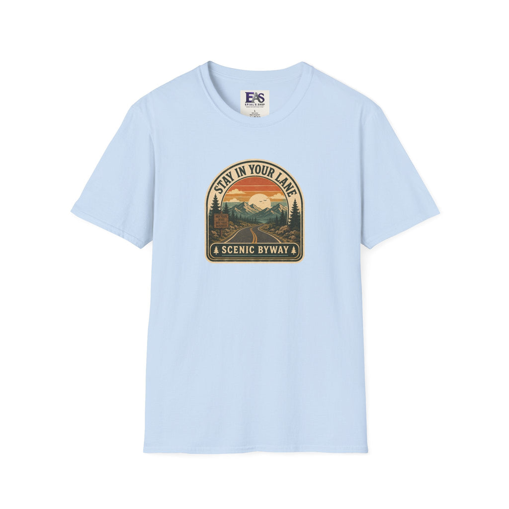Stay in Your Lane Scenic Byway Unisex T-Shirt | Retro Road Trip Graphic Tee - Clothing, Unisex, T-Shirts - EpiAl's Shop