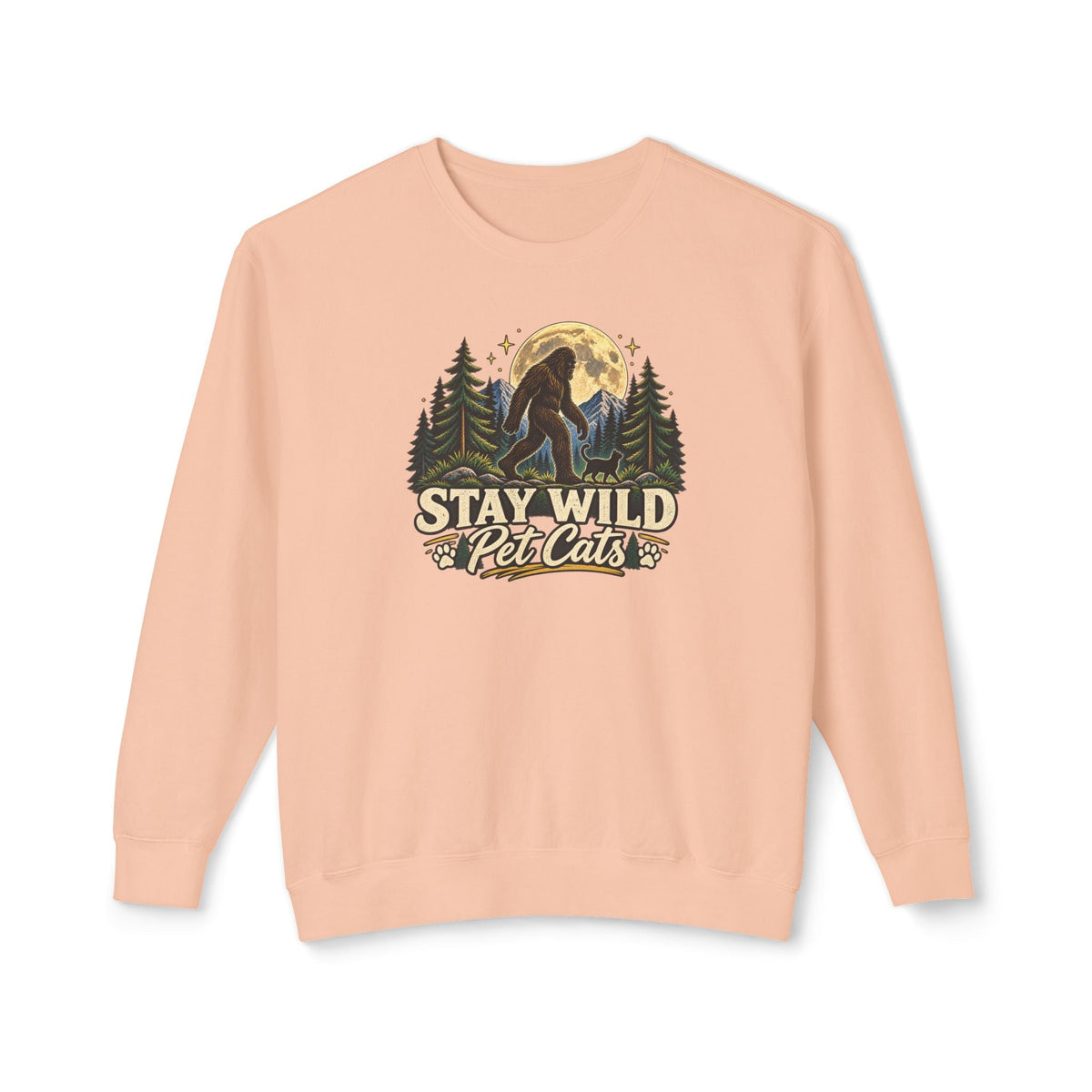 Stay Wild Pet Cats Sasquatch Crewneck Sweatshirt - Clothing, Unisex, Sweatshirts - EpiAl's Shop