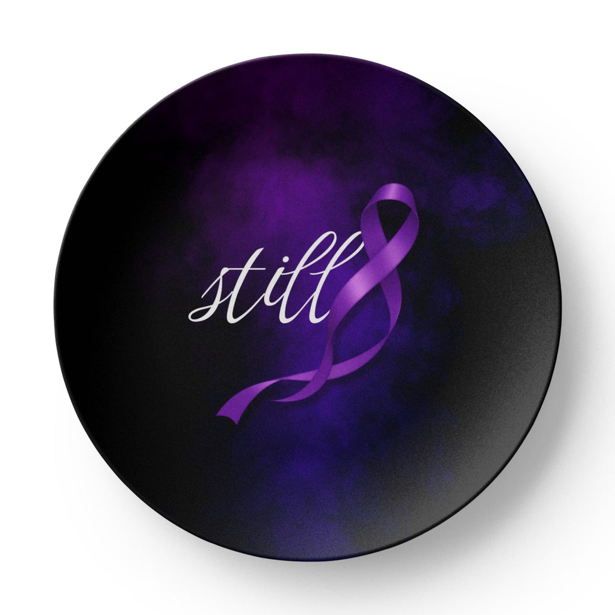 Still Decorative Plate | Epilepsy Awareness Purple Ribbon Plate - Tableware, Plates - EpiAl's Shop