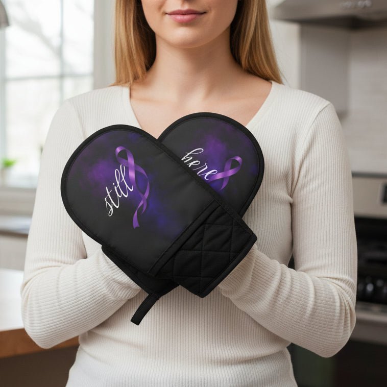 Still Here Double Oven Mitt | Epilepsy Awareness Kitchen Mitt - Cooking Accessories, Oven Mitts & Pot Holders - EpiAl's Shop