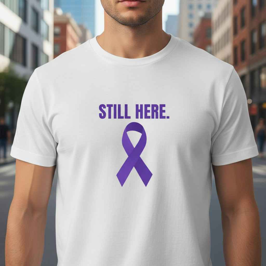 Still Here. Epilepsy Awareness Tee – Front/Back Statement Shirt - Clothing, Unisex, T-Shirts - EpiAl's Shop