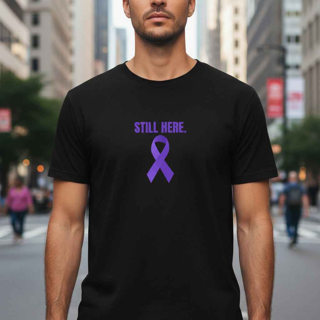 Still Here. Epilepsy Awareness Tee – Front/Back Statement Shirt - Clothing, Unisex, T-Shirts - EpiAl's Shop