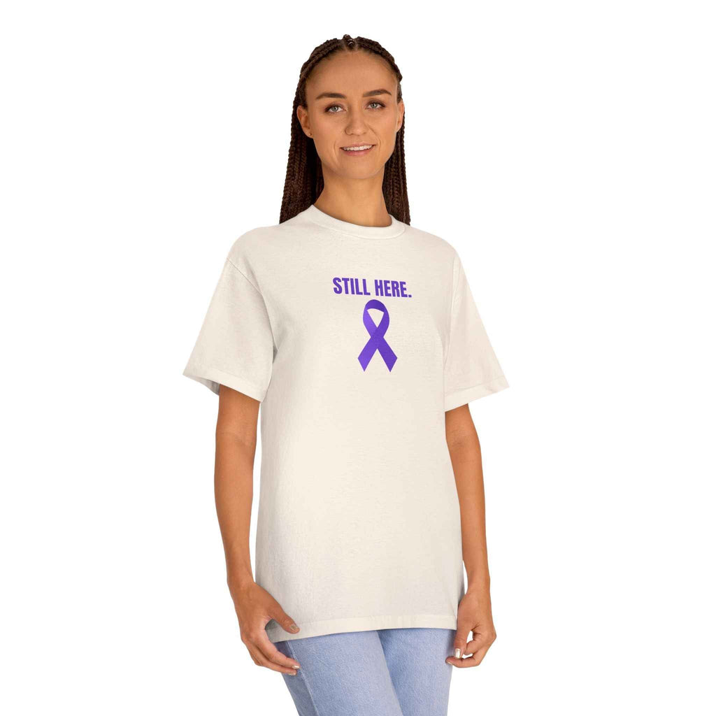 Still Here. Epilepsy Awareness Tee – Front/Back Statement Shirt - Clothing, Unisex, T-Shirts - EpiAl's Shop