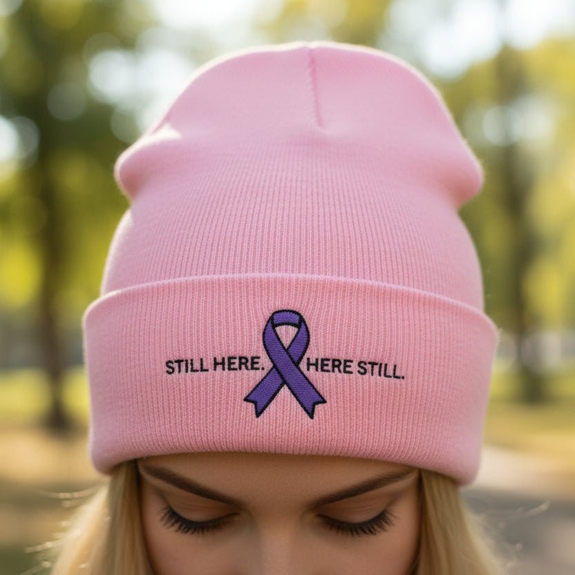 Still Here. Here Still. Epilepsy Awareness Beanie (Adult) - Hats, Beanie - EpiAl's Shop