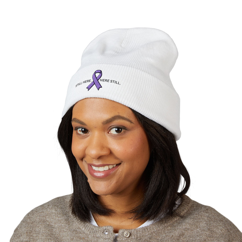 Still Here. Here Still. Epilepsy Awareness Beanie (Adult) - Hats, Beanie - EpiAl's Shop