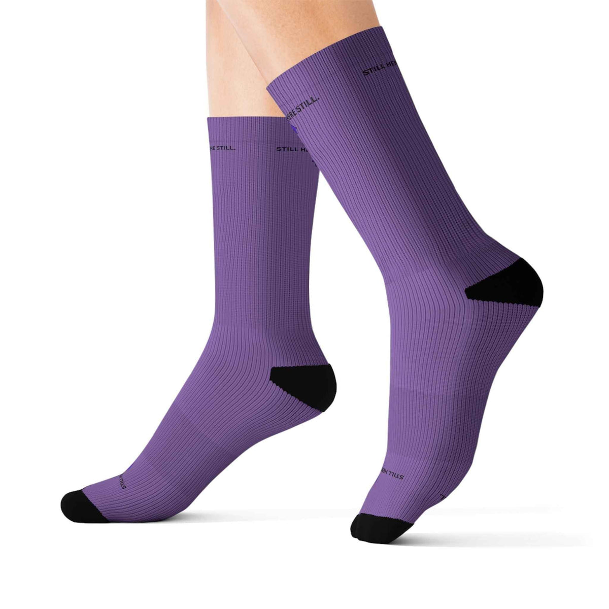 Still Here. Here Still. Epilepsy Awareness Crew Socks - Clothing, Unisex, Socks - EpiAl's Shop