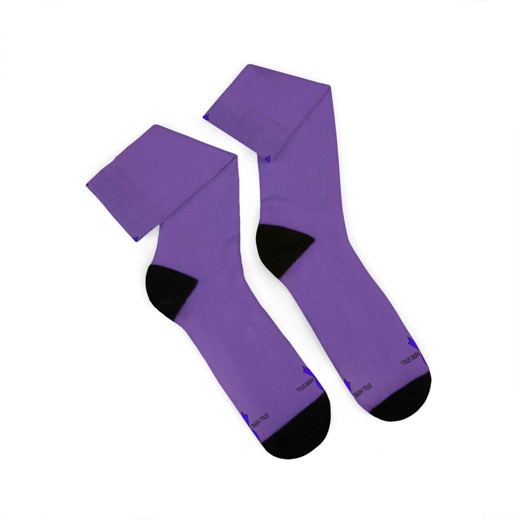 Still Here. Here Still. Epilepsy Awareness Crew Socks - Clothing, Unisex, Socks - EpiAl's Shop