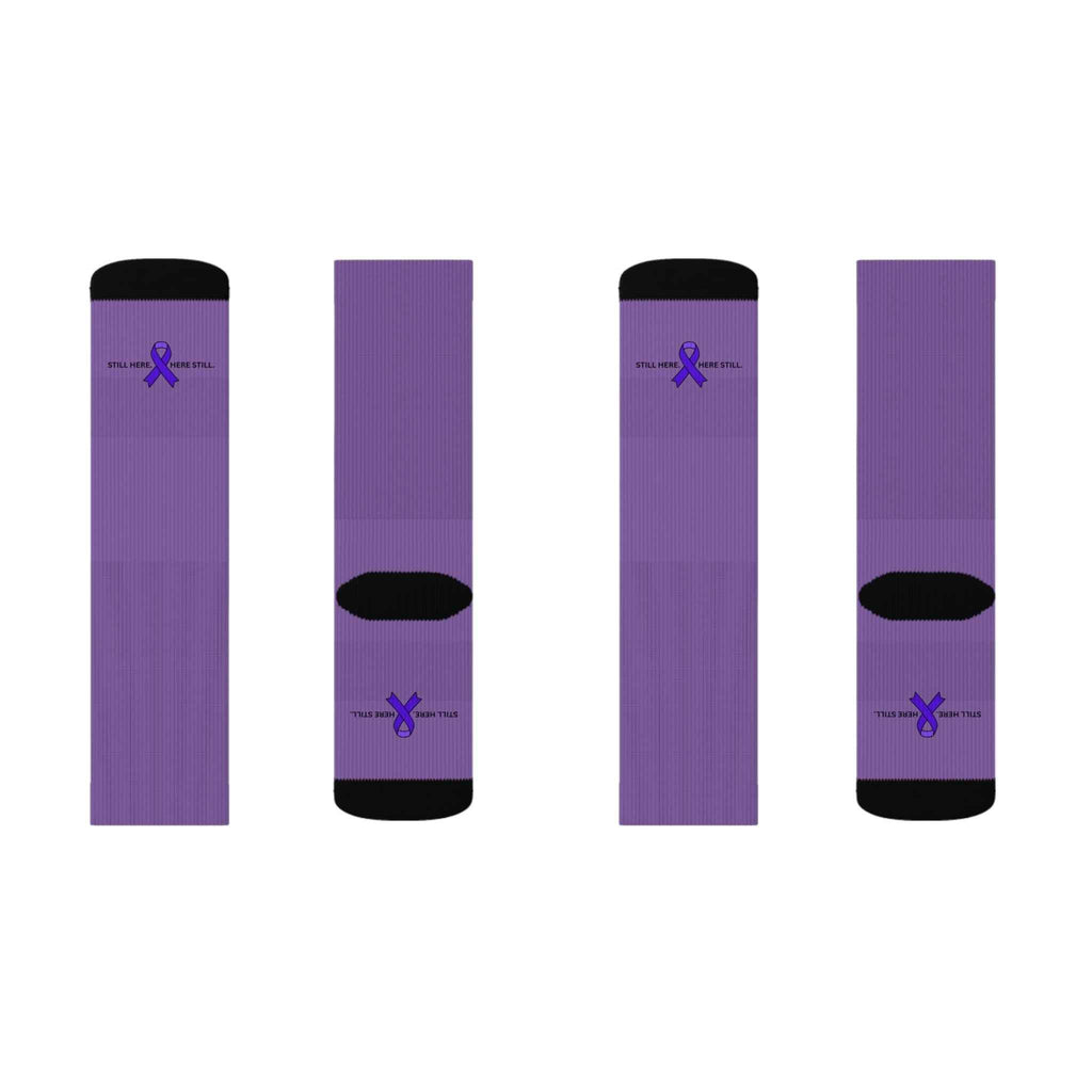 Still Here. Here Still. Epilepsy Awareness Crew Socks - Clothing, Unisex, Socks - EpiAl's Shop