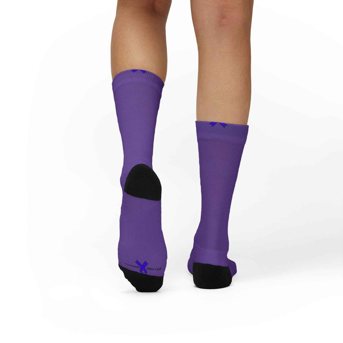 Still Here. Here Still. Epilepsy Awareness Crew Socks - Clothing, Unisex, Socks - EpiAl's Shop
