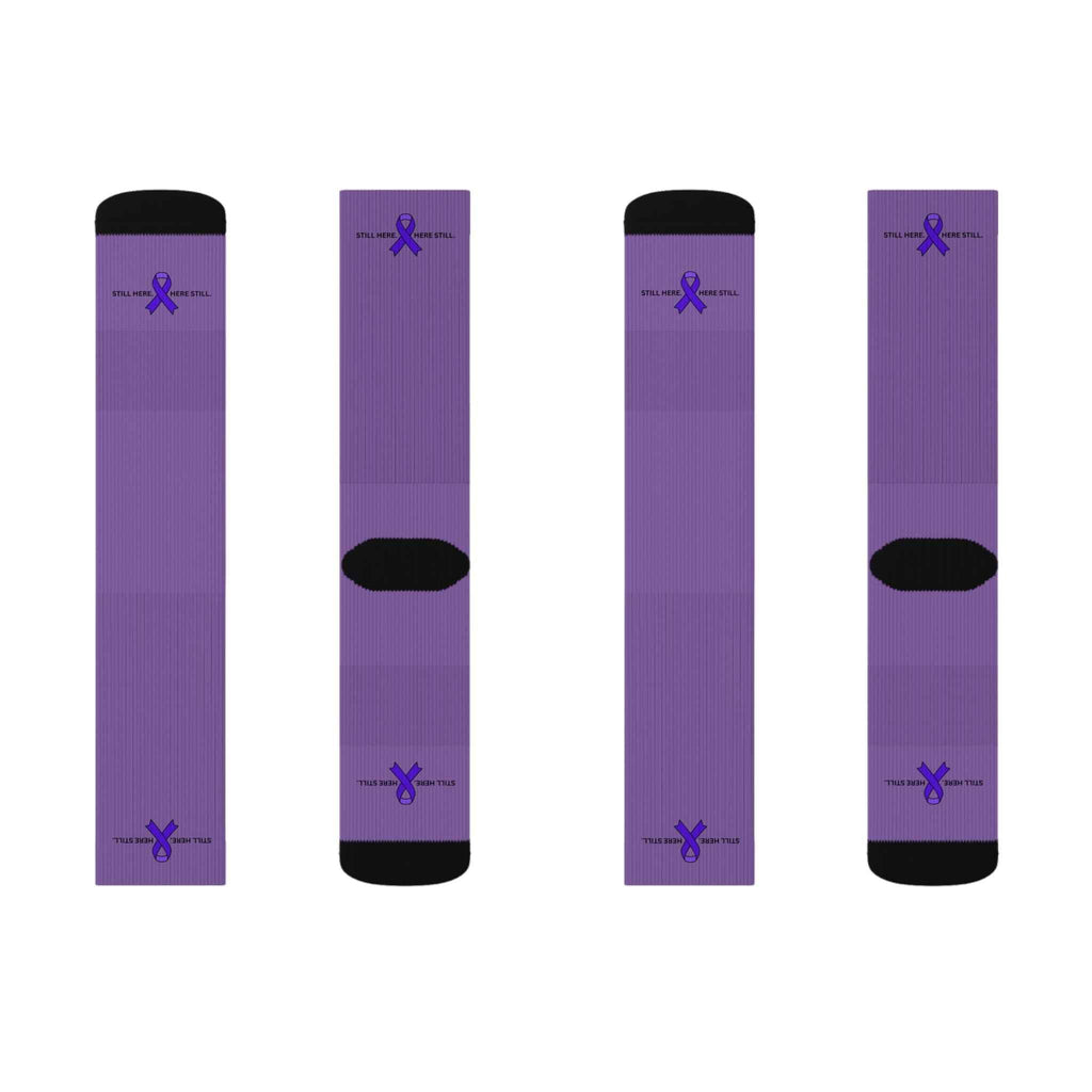 Still Here. Here Still. Epilepsy Awareness Crew Socks - Clothing, Unisex, Socks - EpiAl's Shop